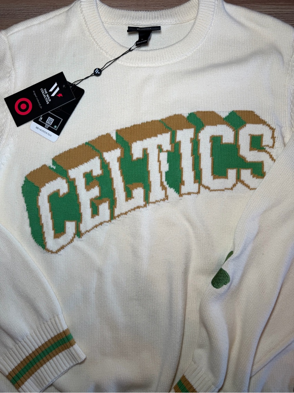 White Boston Celtics Knit Crewneck Sweater - NBA - Picture 2 of 7